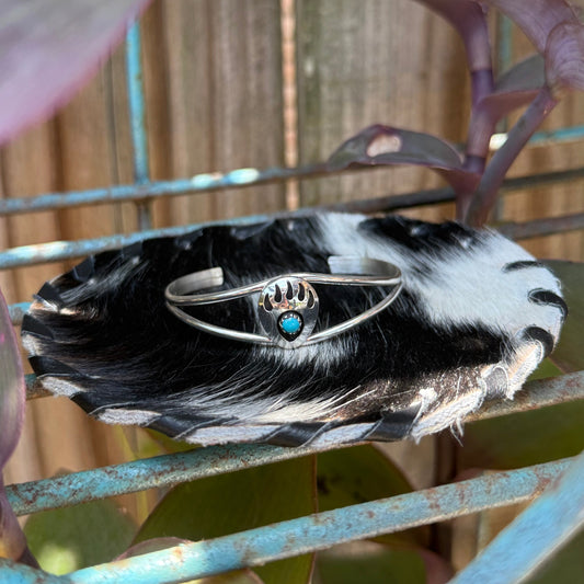 Navajo Sterling Silver Bear Paw Cuff Bracelet