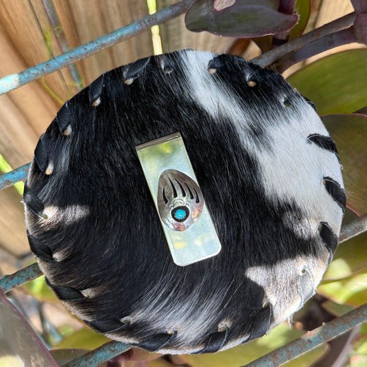 Navajo Sterling Silver Badger Paw Shadowbox Money Clip