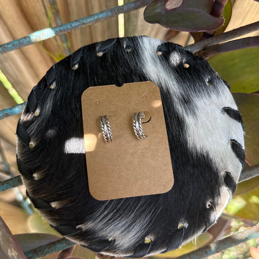 Navajo Sterling Silver Hoop Earrings