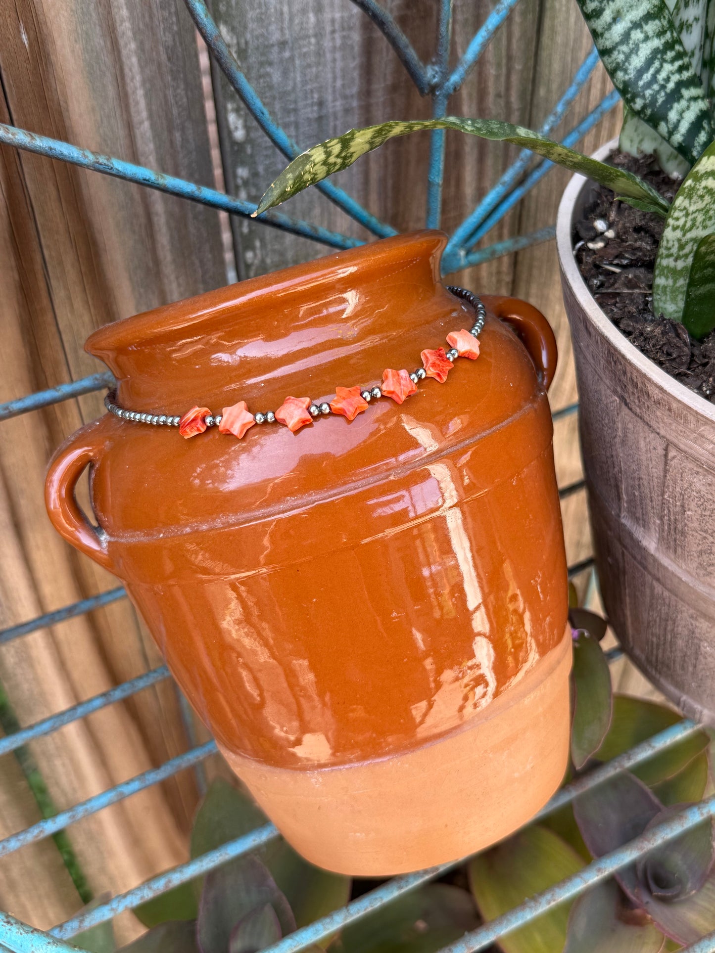 Spiny Oyster Star And Sterling Silver Pearls