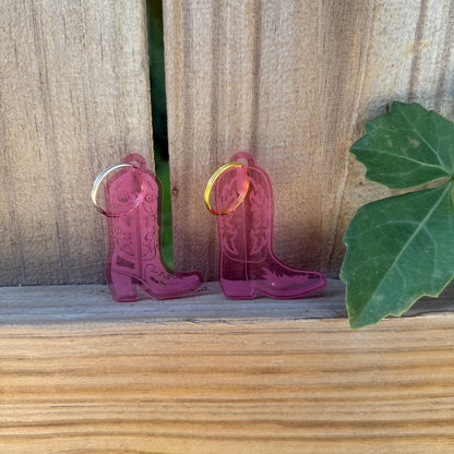 Pink Cowboy Boot Keychain