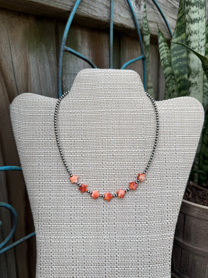 Spiny Oyster Star And Sterling Silver Pearls