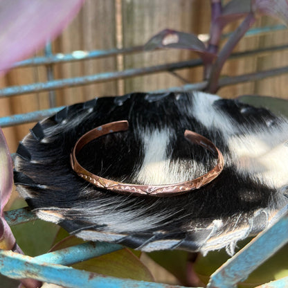 Navajo Hand Stamped Copper Triangle Bracelet
