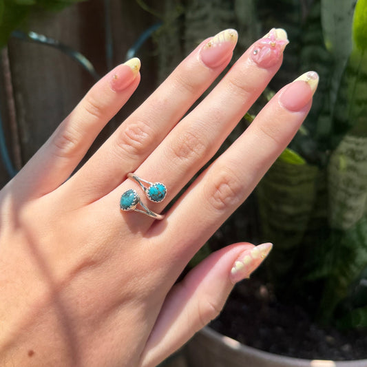 Navajo Sterling Silver Adjustable Ring with Turquoise