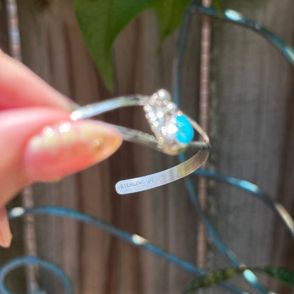 Navajo Sterling Silver & Kingman Turquoise Cuff Bracelet