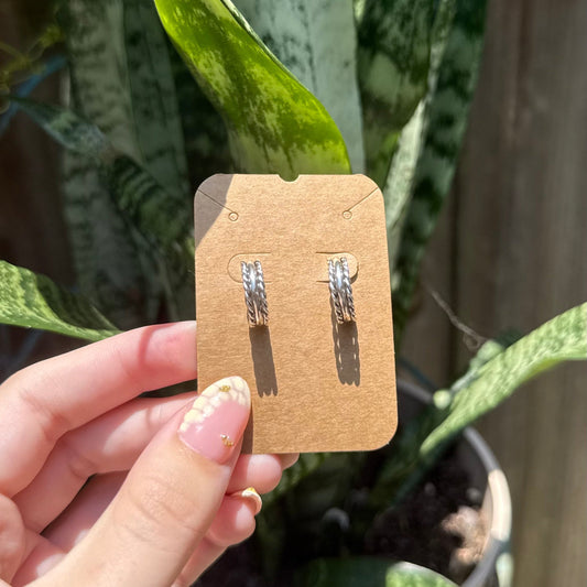 Navajo Sterling Silver Hoop Earrings