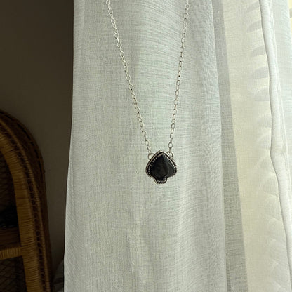 Black Onyx Spade Necklace